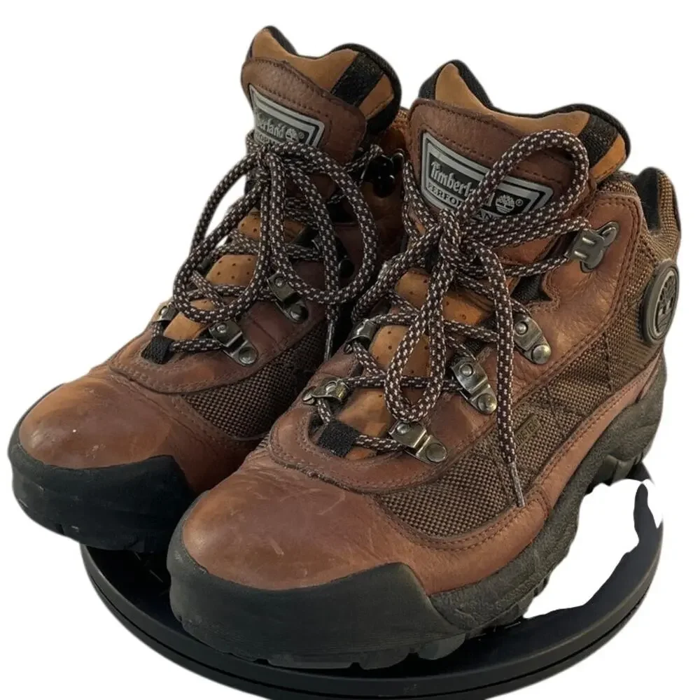 Mens Timberland Pro 68691 Leather Gorpcore Waterproof Hiking Boot SZ 8M Brown
